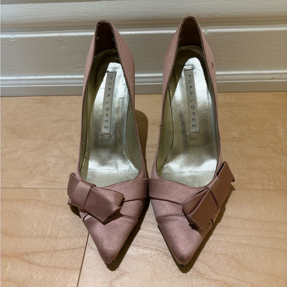Pink Satin Pura Lopez Women's Shoes